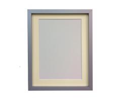 FRAMES BY POST Porte Photo Rio 18 mm de Largeur avec embase Ivoire 10 x 8-Pouces pour Photo de 7 x 5-Pouces, Argent