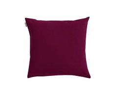 LINUM Annabell Housse de Coussin, Coton, Aubergine, 40 x 40 cm