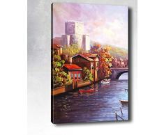 Bonamaison Peinture sur toile, multicolore, 50 x 70 cm - ConÃ§u et fabriquÃ© en Turquie