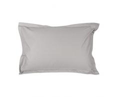 Vent du sud TO50MANOIRCEN Manoir Taie dOreiller Unie en Coton Percale Cendre 65 x 65 cm