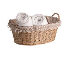 Ovale naturfarbige Bol, Panier à Linge en Osier, Osier Coffre en Couleur Naturelle, Panier en Osier en Forme de Coffre