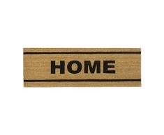 Relaxdays Paillasson fibres de coco tapis de sol porte entrée HOME 120x40 nature intérieur extérieur dessous antidérapant caoutchouc