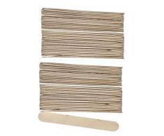 Glorex 6 2200 682 Lot de 100 bocaux en bois de bouleau non laqué en forme de bâtonnets de glace, longueur env. 15 cm avec extrémités arrondies pour travaux manuels Naturel Taille unique