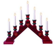 Star 154-55 Sara Tradition Chandelier 7 Lumières Bois Rouge 38 x 43 cm