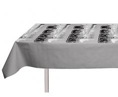 Soleil dOcre 857147 Nappe Toile Ciré Rectangle PVC Gris 140x240 cm