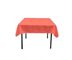 La Nappe CarrÃ©e en Lin Polyester en Popeline, Polyester, Corail, 52 by 52-inch