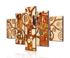 Tableau Moderne 5 pièces en Bois Vogue 66 x 115 cm L Arbre de Vie