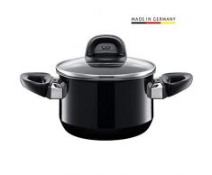 Silit 2102294474 Faitout Haut avec Couvercle, Ãmail, Noir, 16 cm