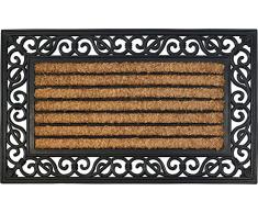 ID Mat Tapis Paillasson, Fibres de Coco Naturelles sur Cadre en Caoutchouc, Beige, 45 x 75 cm