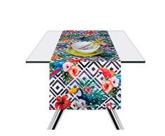 Excelsa Nappe Chemin de Table, Coton, dÃ©cor Tropical, 45Â x 140
