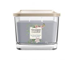 Yankee Candle moyenne bougie parfumÃ©e carrÃ©e Ã trois mÃ¨ches et couvercle, collection ÃlÃ©vation, senteur Prairie ensoleillÃ©e