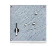 Zeller 11668 Miroir, Acier Inoxydable et Plastique, Ardoise, 40 x 40 cm