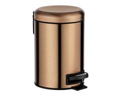 Wenko 24036100 Poubelle, Acier Inoxydable, Cuivre, 17 x 25 x 22,5 cm