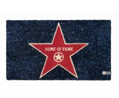 Young Generation YH 101310 Paillasson Shoe Max Home of Fame en coco avec revÃªtement en PVC antidÃ©rapant sur le dessous, Noir/beige/rouge scintillant, env. 74 x 44 cm