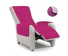 ELEGANT PO-REC Fucsia Housse de Fauteuil inclinable matelassÃ©, Lilas/Fuchsia, Microfibre, Standard