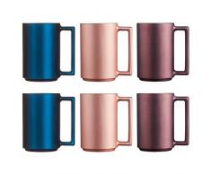 Luminarc Ameno Lot de 6 mugs en verre pour micro-ondes 32 cl 3 couleurs