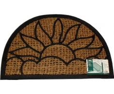 JVL Paillasson en PVC/Caoutchouc/Fibre de Coco en Forme de Demi-Lune en Fibre de Coco 40 x 60 cm