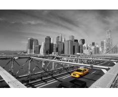 Empire Interactive Poster Motifâ¯: New York, Taxi sur Le Pont, avec Article en Hommage Multicolore