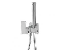 Tres grifería 612301-0 Mitigeur bidet fil soutien toilettes droit ou gauche mutevole. Tuyau de douche laiton clip limitation. 5/l et m. antigoteo Satin flexo