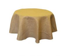 La Lin Rond Teint Naturel en Toile de Jute Nappe, Naturel, 129.5 x 129.5 x 0.12 cm