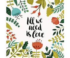 Scenolia Tableau sur Toile All WE Need is Love 60 x 60 cm | dÃ©coration Murale Design imprimÃ©e en France