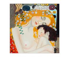 Arte Dal Mondo KL083CAT-02 Mère et Fils Tableau, Huile sur Toile, Peint à la Main et montée sur châssis esthétique, Multicolore, 50 x 50 x 2 cm