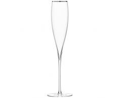 LSA International Verre de vin Savoy (Lot de 2), Platine, Champagne Flute 200ml Platinum, Set of 2