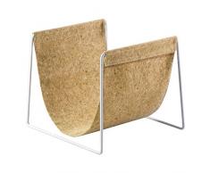 iDesign 62180EU InterDesign Quinn, Porte Salle de Bain, pour Serviettes, débarbouillettes-Liège/Blanc Mat, Bois, Beige, 30,07 x 30,3 x 25,3 cm