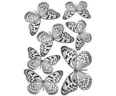plage Sticker Electrostatique - Papillons B&W