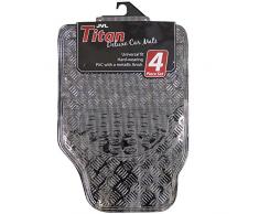 JVL 01-694 Titan Ensemble de Tapis de Voiture Métalliques Envers en Caoutchouc, Carbone, 4 Pièces