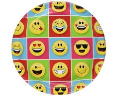 Creative Converting Lot de 8 assiettes Motif ballons Multicolore 22,9 cm, Papier, Montrez vos Ã©moticÃ´nes, Dinner