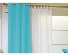 Soleil dOcre RIDEAU A OEILLETS 135x250 cm ALIX TURQUOISE Infroissable