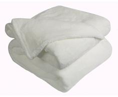 Couverture deluxe fourrure 450 - 100% polyester - OURSON - Ecru A1 - 180 x 220