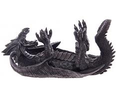 Puckator DRG272 Porte Bouteille de Vin Dragon Gothique Gris 15 x 31 x 15 cm