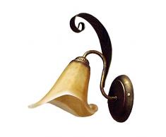 ONLI - Applique murale en mÃ©tal marron avec nuances dorÃ©es et verre couleur ambre