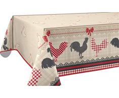 Le linge de Jules Nappe Anti-Taches Coq - Taille : Rectangle 150x300 cm