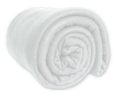 Soleil dOcre 510057 Couverture Polaire Uni Polyester Blanc 180 x 220 cm