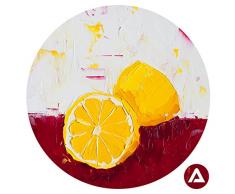 Homedecor. Maison Deux cÃ´tÃ©s pour Chaque Lemon DIY adhÃ©sif Tissu Cercles Murale sur Toile, tissÃ© Polyester, Grande, 71Â x 71Â cm, Multi/Couleur