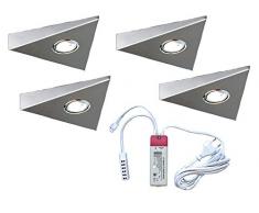 Evotec DHL Maxi Lot de 4 spots encastrables en acier inoxydable Transparent 40 W