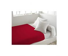 Soleil dOcre - 214807 - Drap Plat Coton 57 Fils Uni - Rouge 240x290 cm