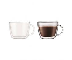 Bodum - 10608-10 - Bistro - Set 2 Tasses Ã CafÃ© Latte Double Paroi avec Anse - 45 cl