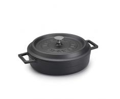 Pentole Agnelli Ligne Fonte slowcook Casserole Basse 24Â cm Noir Opaque