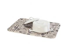 InterDesign iDry tapis de sechage, trÃ¨s grand tapis Ã©gouttoir vaisselle en microfibres polyester, tapis Ã©vier Ã©pais pour un sÃ©chage rapide, blanc/noir