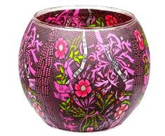 Him CC230 photophore Verre Doux (Sweet William), Multicolore, 11x11x9 cm