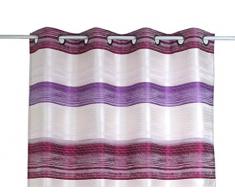 Linder Rideau à Oeillets Polyester Violet/Rose/Blanc 140 x 260 cm