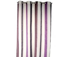 sans CV00082-607 Kinross Voilage Fils ChenillÃ©s Polyester Pourpre 140 x 270 cm