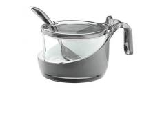 Guzzini, Coupelle Ã Fromage/Confiturier/Sucrier Bicolore Avec Petite CuillÃ¨re, 13,8 x 10 x h8 cm