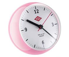 WESCO Mini Clock Horloge de Cuisine 12Â x 12,5Â x 12Â cm, Plastique, Rosa, 12 x 12.5 x 12 cm