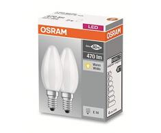 OSRAM LED BASE CLASSIC B / Lampe LED, de forme flamme : E14, 4 W, 220â¦240 V, 40 W remplacement, Warm White, 2700 K, 2pack