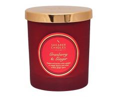 Shearer Candles Canneberge et Gingembre parfumÃ©e Bougie en Pot avec Couvercle dorÃ©, Rouge